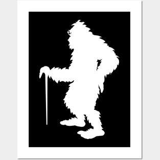 Bigfoot Walking With His Crutch Posters and Art